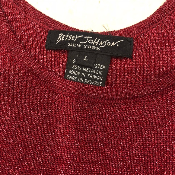 BETSEY JOHNSON 90’s Vintage deep red sparkly tank - Picture 4 of 7